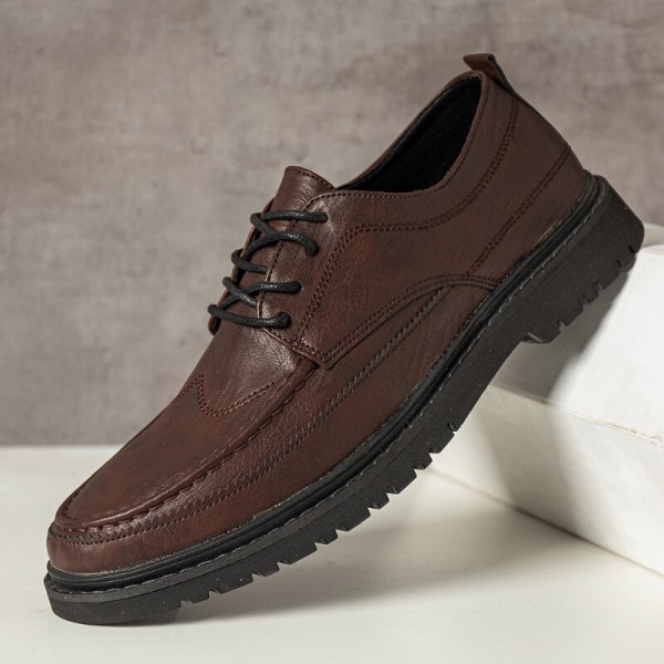 Men Microfiber Breathable Soft Sole Comfy Brief Pure Color Casual Business Shoes 